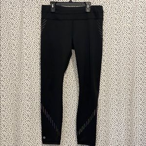 Athleta Black 7/8 Leggings with Reflective Detail
